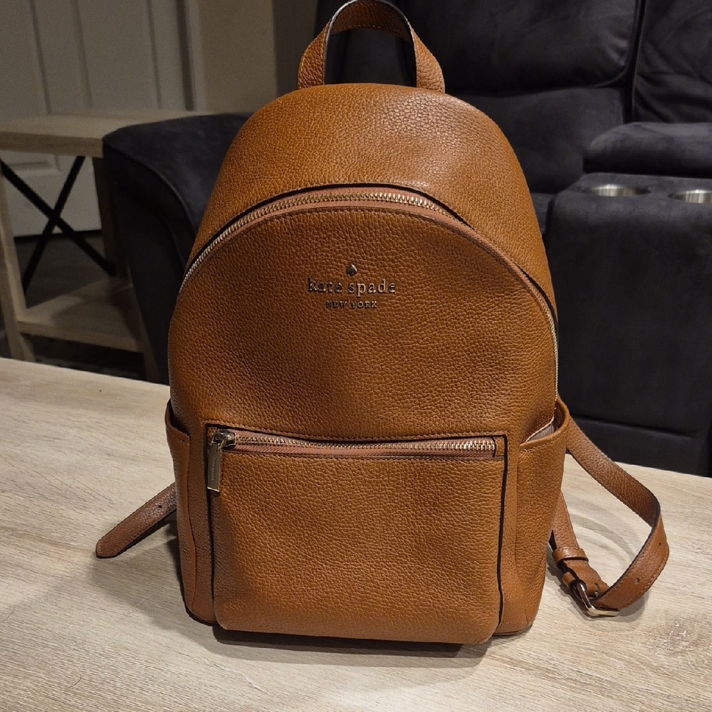 Kate Spade Tan Leather Backpack and Matching Wallet